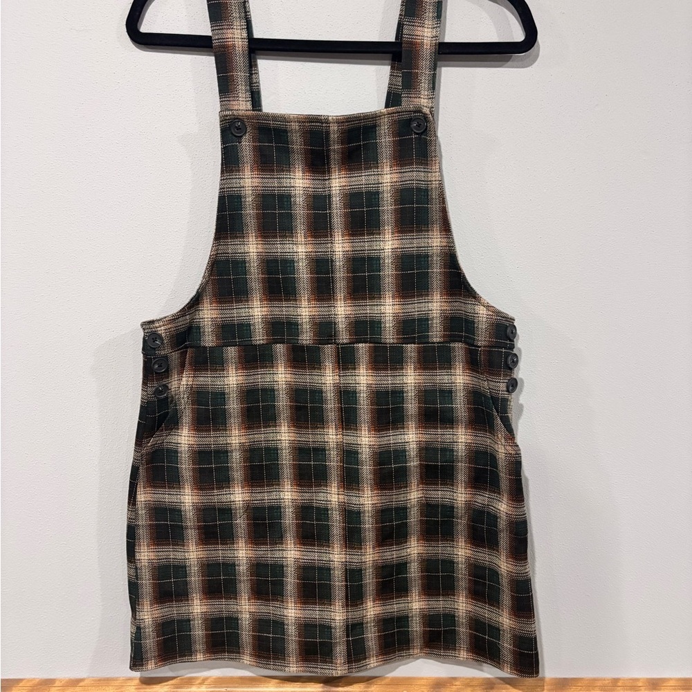 Vintage-Inspired SO Plaid Jumper Dress – Medium